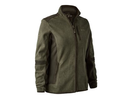 5709 371 lady pam bonded fleece jacke bunda damska green melange deerhunter