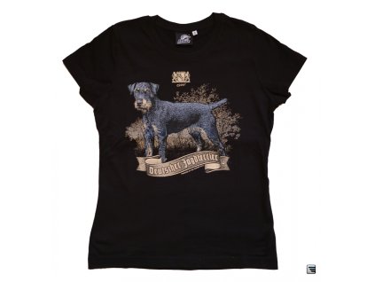 jagterrier damske tricko bad badger cerne