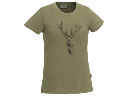 damske tricko Pinewood Womens T Shirt Red Deer Hunting Olive