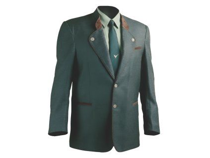 myslivecky oblek s hnedym doplnkem