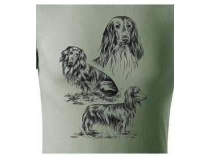 dámské tričko "dlouhosrstý jezevčík"