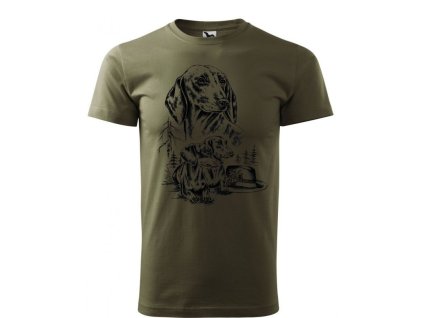 panske tricko angel 3hladkosrsty jezevcici zelene klobouk