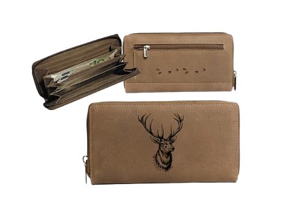 damska kozena penezenka 8180 hlava jelena