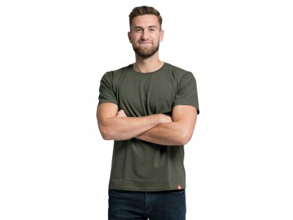cityzen 1 panske bavlnene triko dark khaki zelene