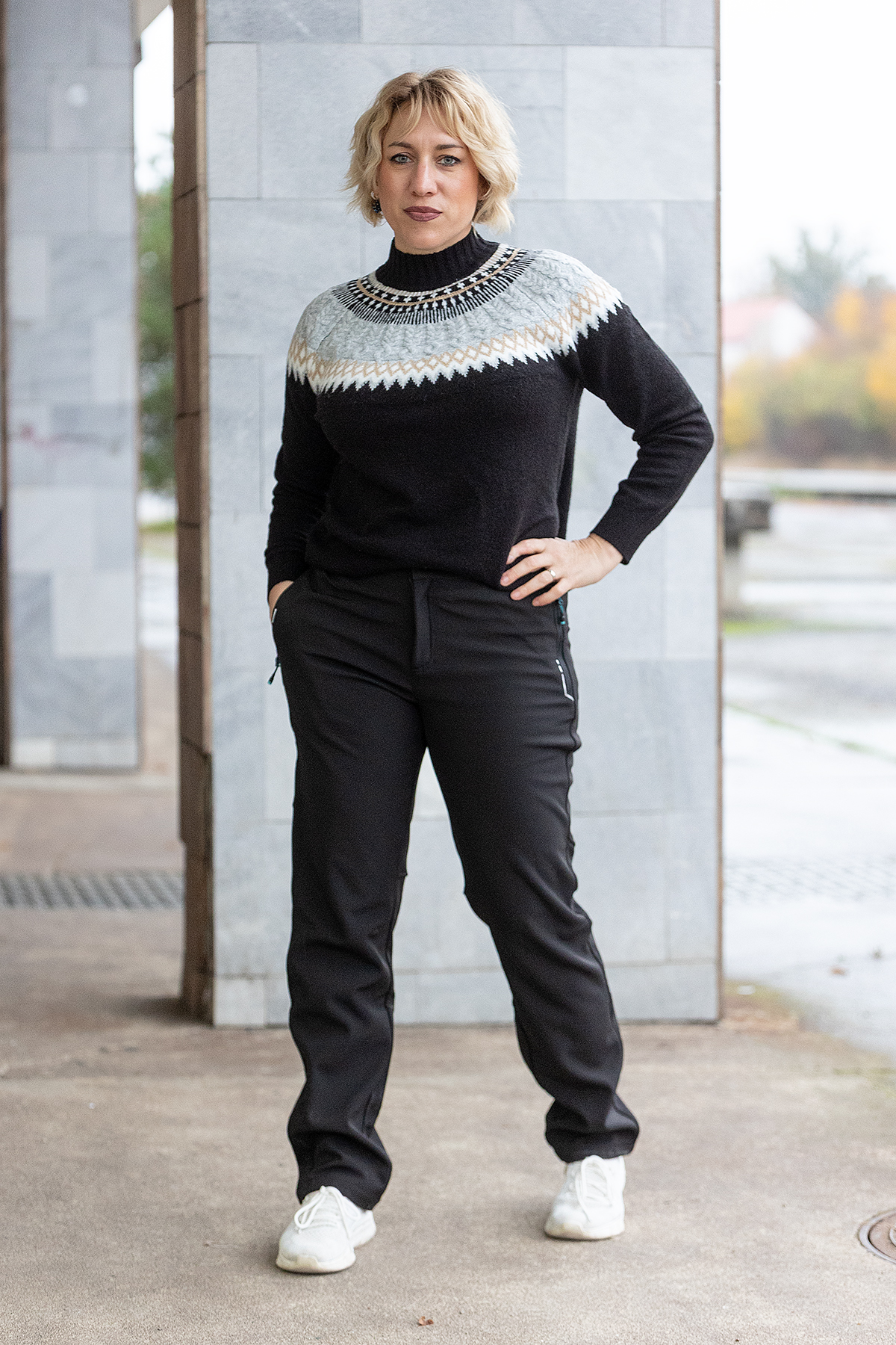 Zateplené softshellové kalhoty detail