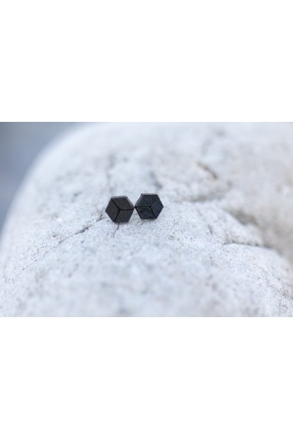 Dřevěné náušnice Dřevušky cubus