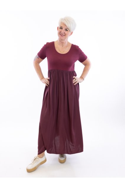 Damske dlouhe saty ROSA vinova