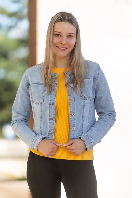 damska dzinova bunda VINTED MINI svetle modra