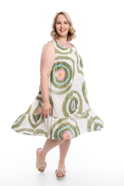 letni saty CIRCLE khaki