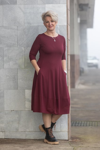 damske saty mery bordo