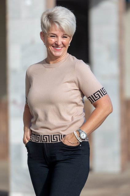 damsky upletovy top LAURIN cappuccinova