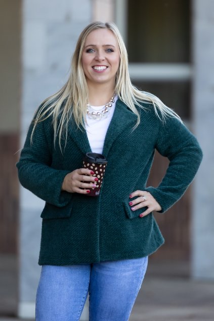 damske elegantni sako LISY lahvove zelena