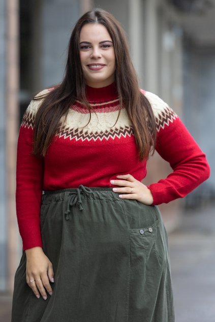 damsky kasmirovy svetr cervena