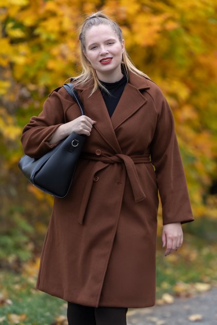 damsky elegantni kabat sigma cokoladova