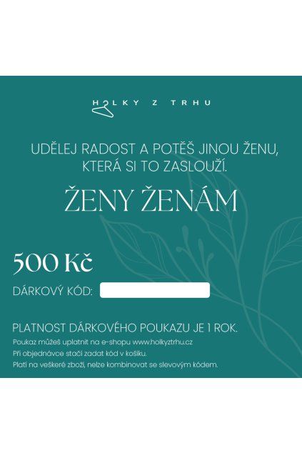 Poukaz tyrkys 500,