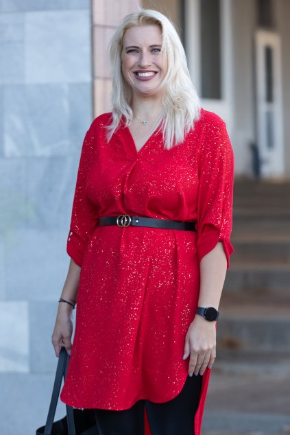 damska dlouha kosile stacy cervena