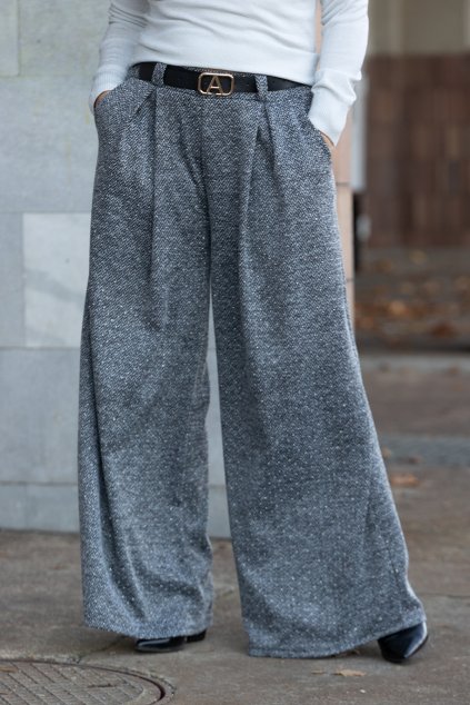 damske siroke kalhoty george stribrno-seda