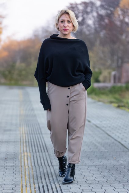 damske haremove kalhoty mango cappuccinova