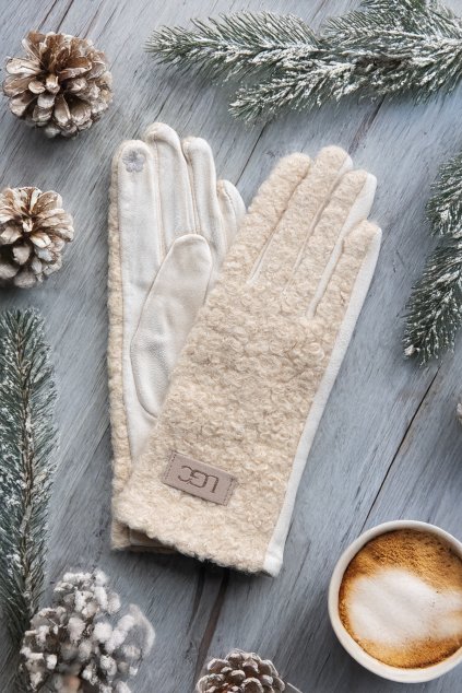 damske prstove rukavice frosty kremova