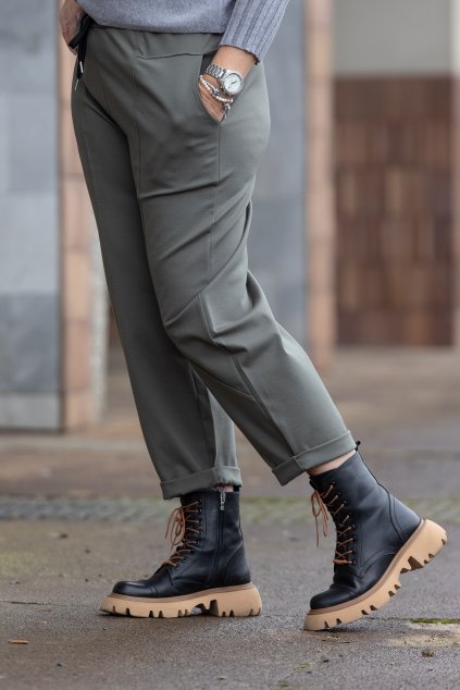damske teplakove kalhoty JOE khaki