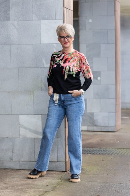 damske siroke dziny jingle modra