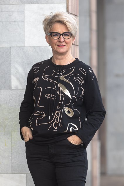 damska vzorovana mikina visage cerna