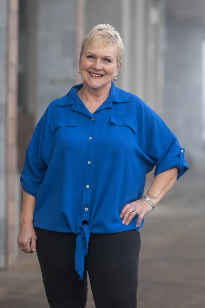 damska kosile s vazanim wish kralovsky modra