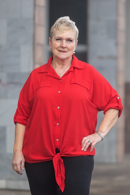 damska kosile s vazanim wish cervena