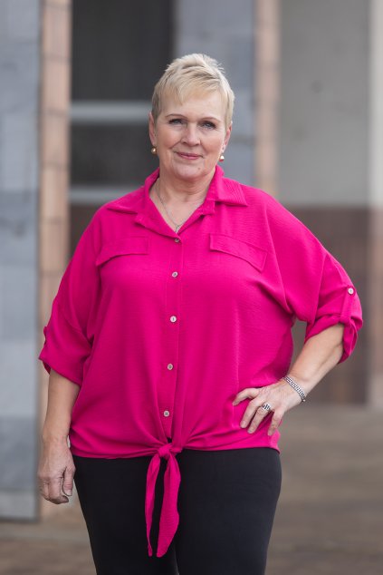 damska kosile s vazanim wish tmave ruzova