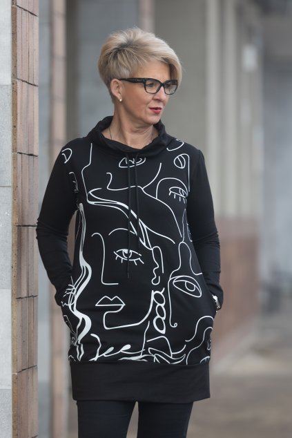 damska dlouha mikina picasso cerna