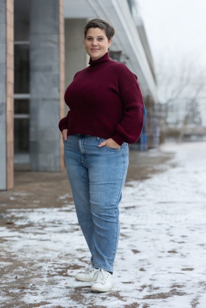 damske balonove dziny m.sara modra