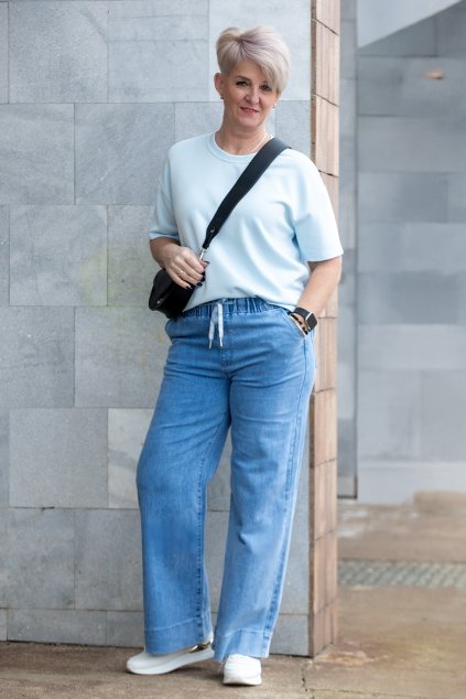 damske dziny do gumy palfi blue