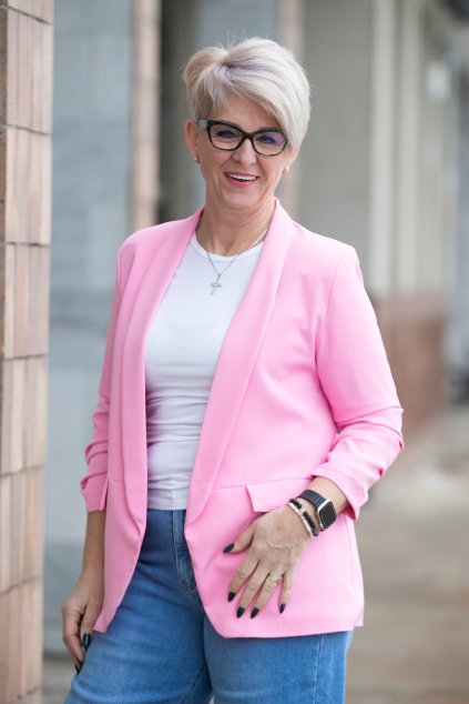 damske pruzne sako color ruzova