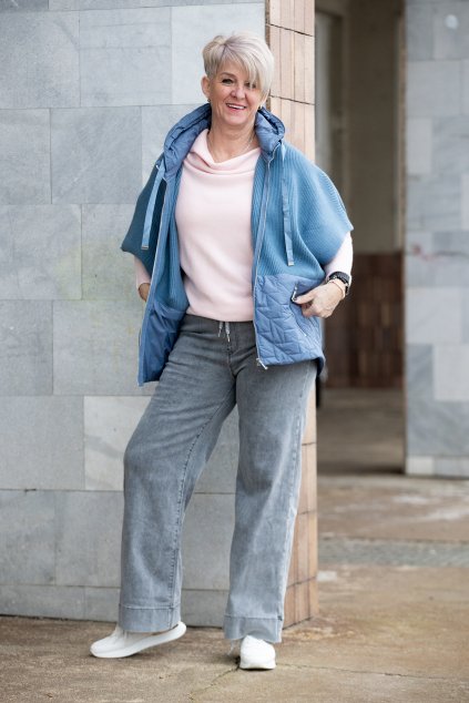 damske dziny do gumy palfi grey seda