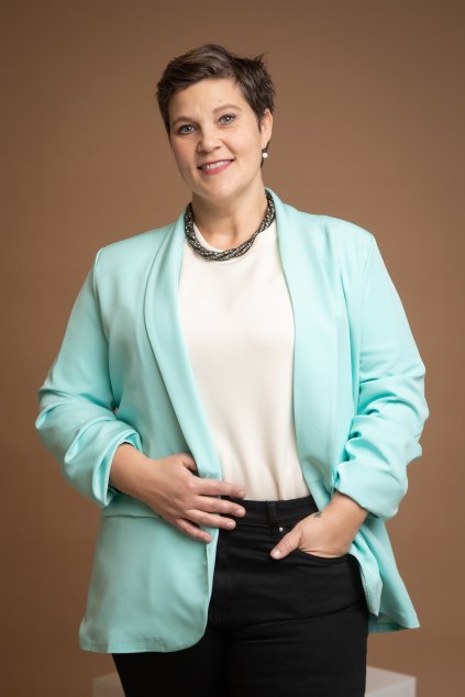 damske sako color plus azurove modra