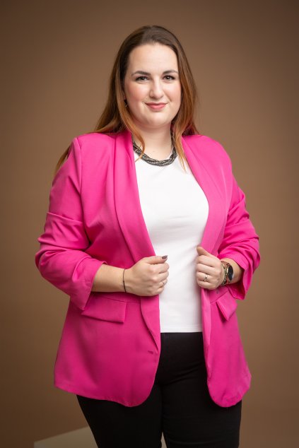 damske sako color plus tmave ruzova