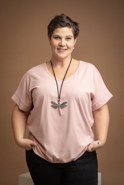 damske tricko s kratkym rukavem barbara pudrova