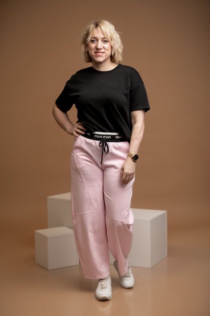 damske teplakove kalhoty minimal svetle ruzova