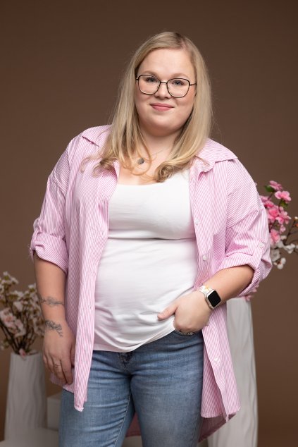 damska pruhovana kosile wave svetle ruzova