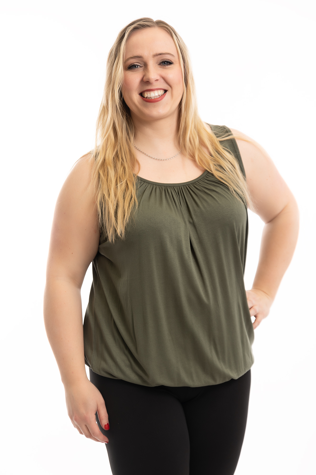 Levně Italy fashion Dámské tílko do gumy BASIC Barva: Khaki