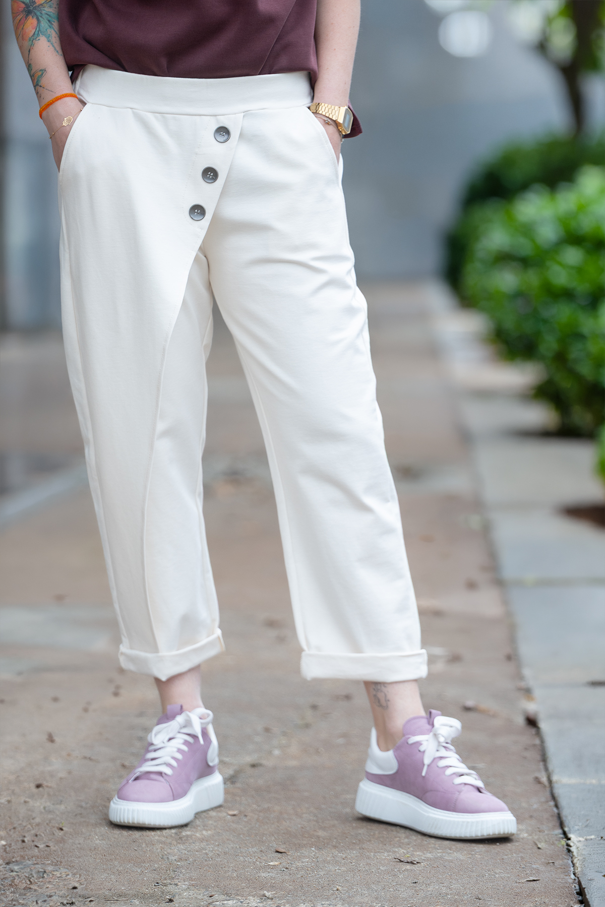 Italy fashion Teplákové kalhoty RUBY Barva: Krémová