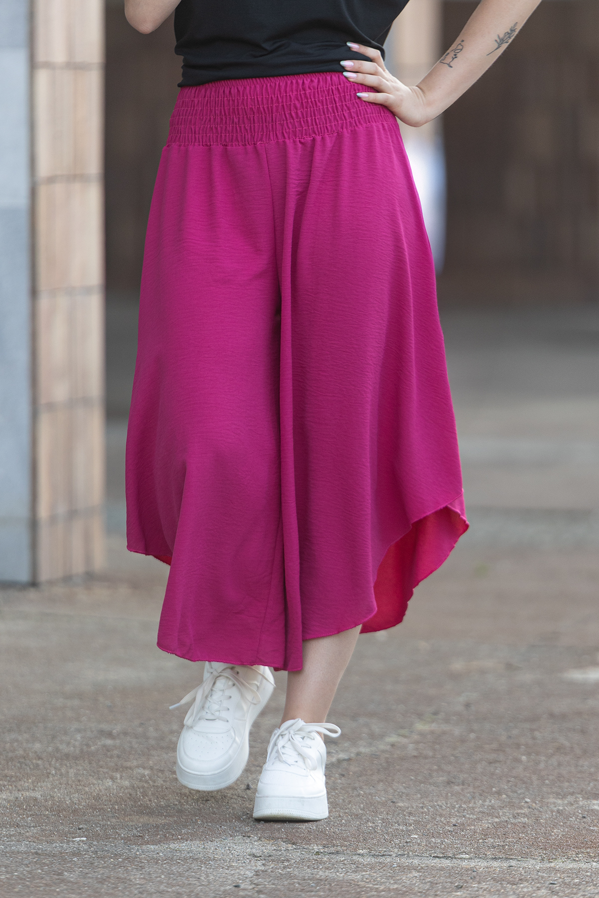 Italy fashion Kalhotová sukně CANDY Barva: malinová