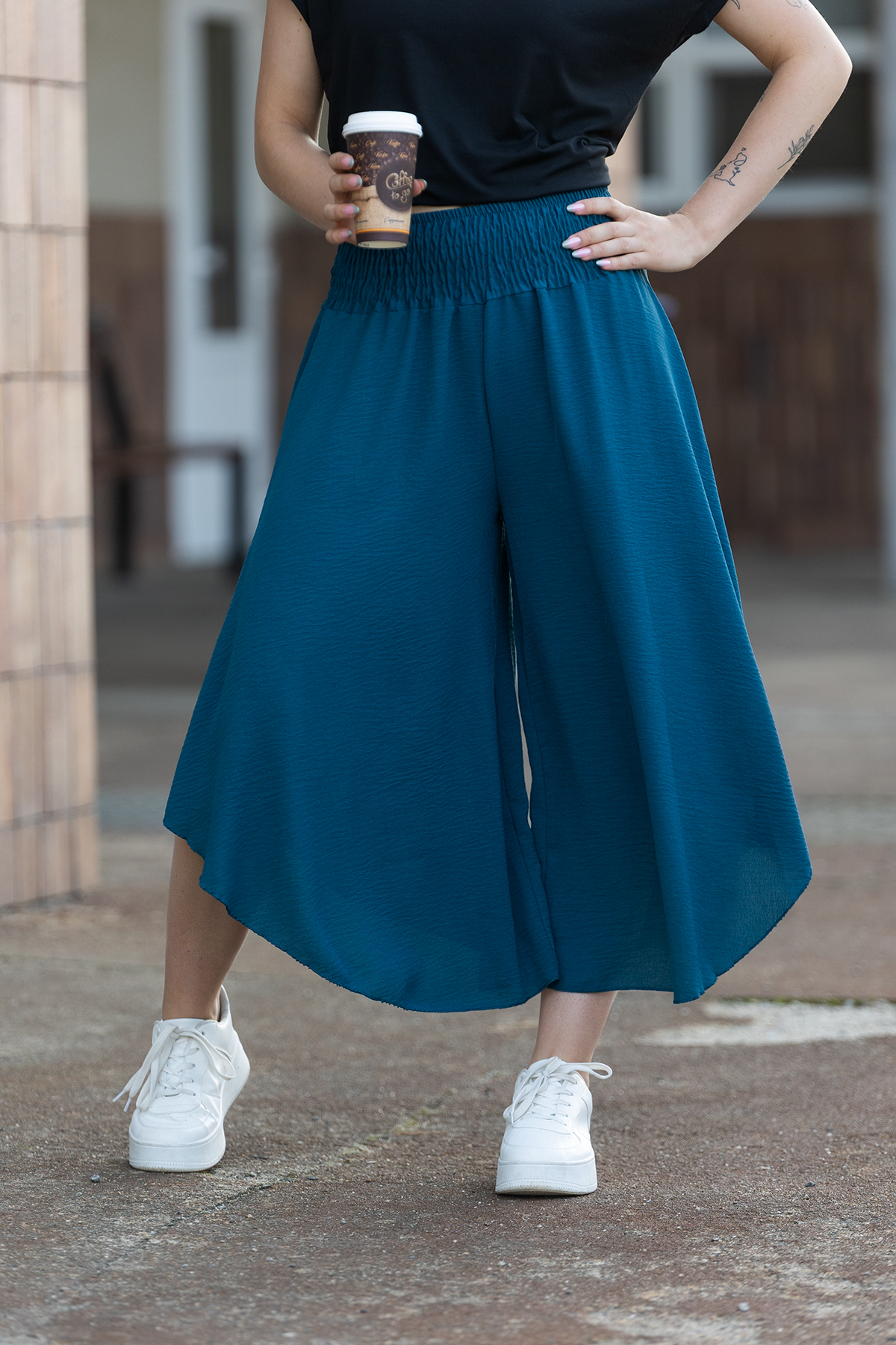 Italy fashion Kalhotová sukně CANDY Barva: Petrolejová