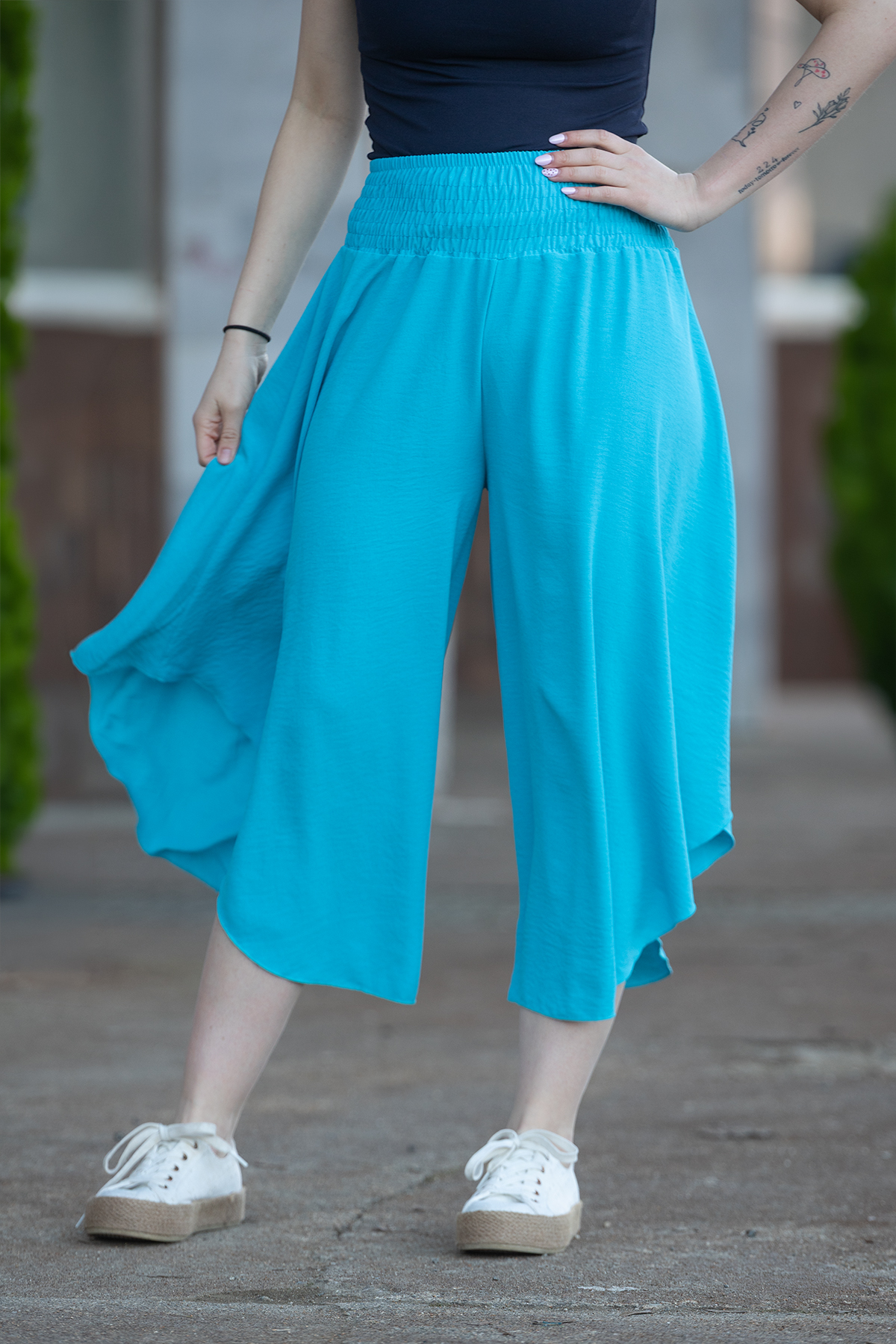 Italy fashion Kalhotová sukně CANDY Barva: Azurově modrá