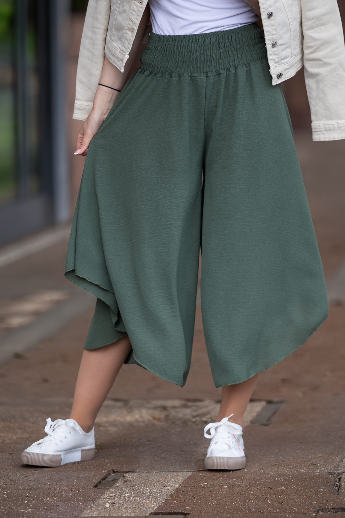 Italy fashion Kalhotová sukně CANDY Barva: Khaki
