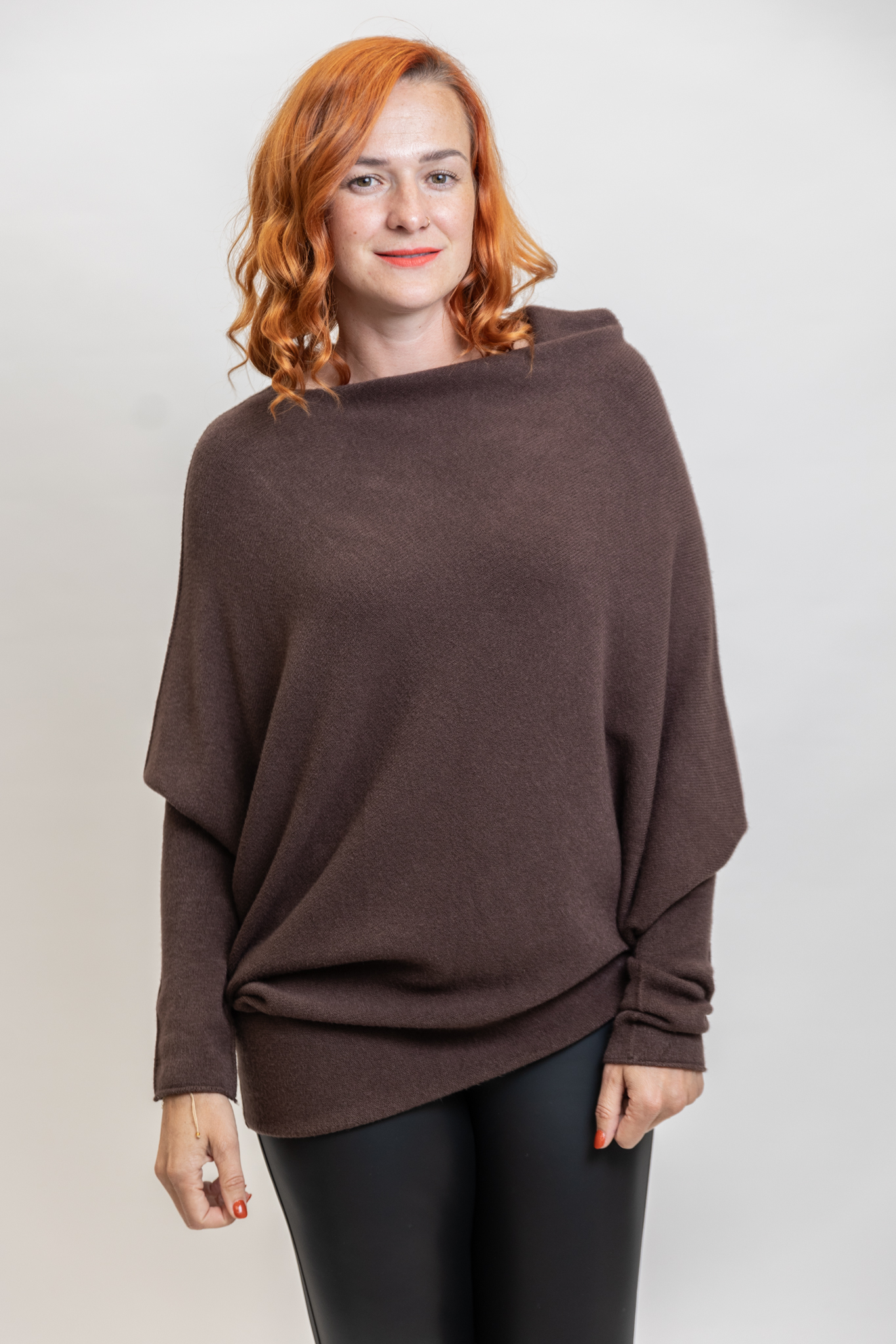 Levně Italy fashion Svetr LOTTA Barva: čokoládová