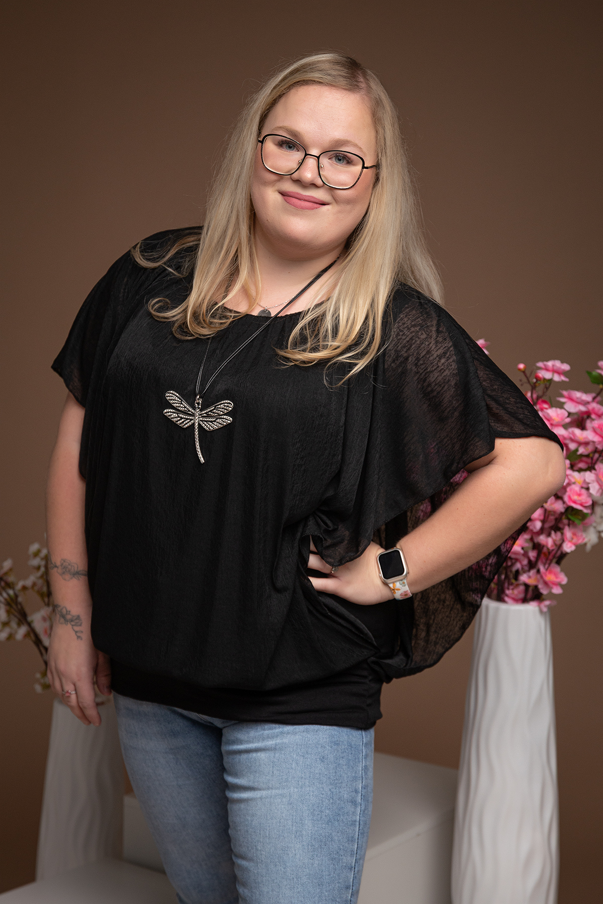 Levně Italy fashion Dámský top KARA Barva: Černá