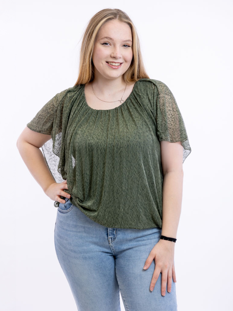 Levně Italy fashion Dámský top KARA Barva: Khaki