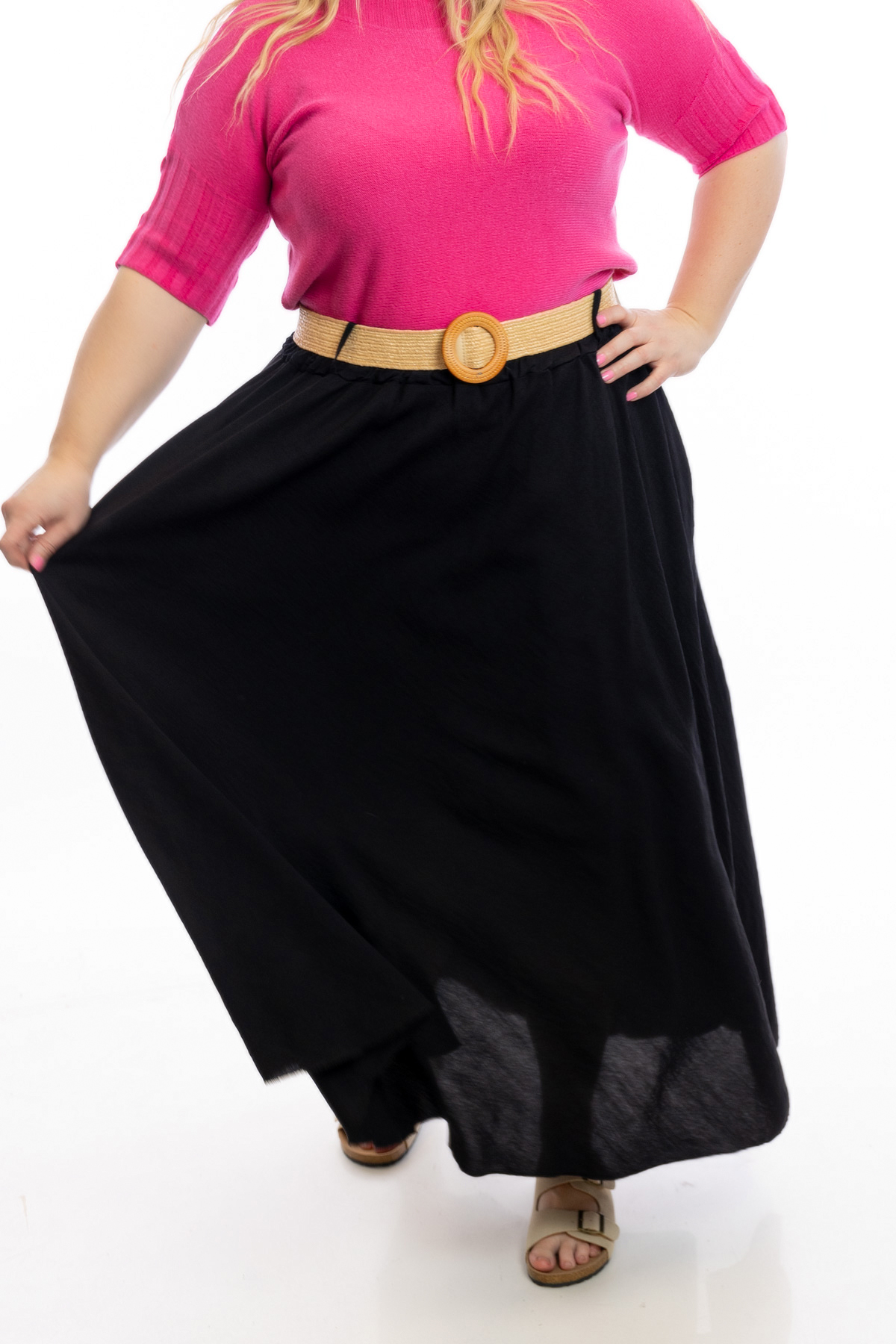 Levně Italy fashion Dlouhá sukně BERNIE Barva: Černá