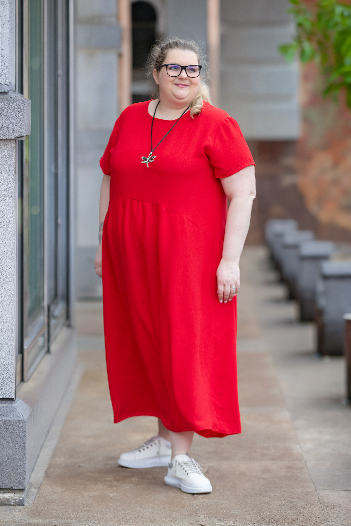 Italy fashion Maxi šaty VIANA Barva: Červená